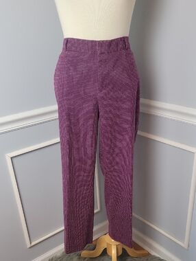 BANANA REPUBLIC Avery Purple White Polka Dot Ankle Cropped Professional Pants 14